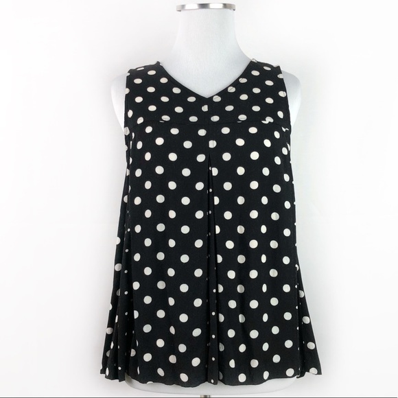 Madewell Trapeze Crop Tank Black White Polka Dot - Picture 2 of 5